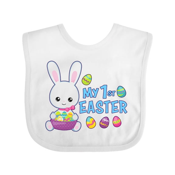 Inktastic My 1st Easter with Bunny and Easter Basket Boys Baby Bib