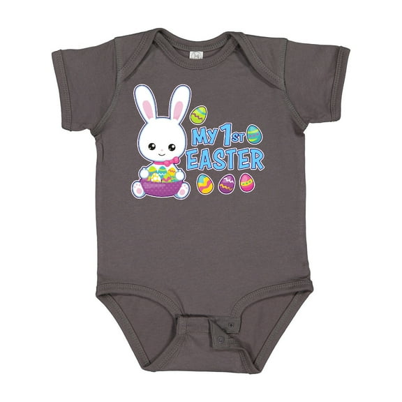 Inktastic My 1st Easter with Bunny and Easter Basket Boys Baby Bodysuit