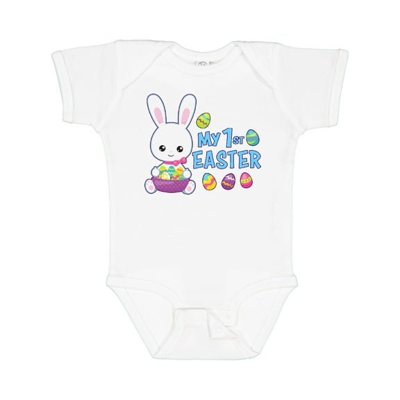 Inktastic My 1st Easter with Bunny and Easter Basket Boys Baby Bodysuit