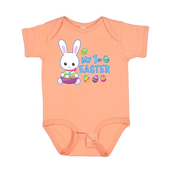 Inktastic My 1st Easter with Bunny and Easter Basket Boys Baby Bodysuit