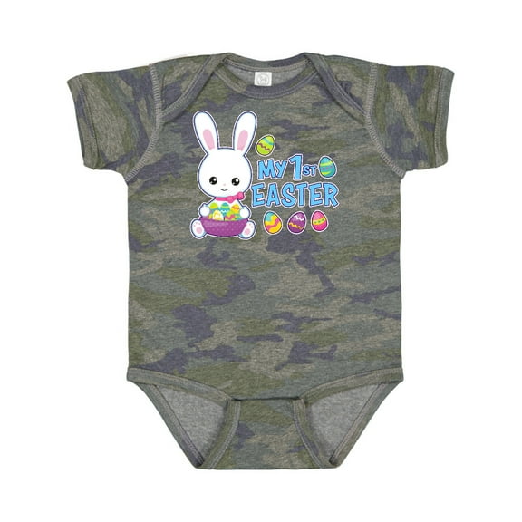 Inktastic My 1st Easter with Bunny and Easter Basket Boys Baby Bodysuit