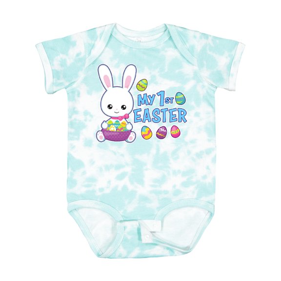 Inktastic My 1st Easter with Bunny and Easter Basket Boys Baby Bodysuit