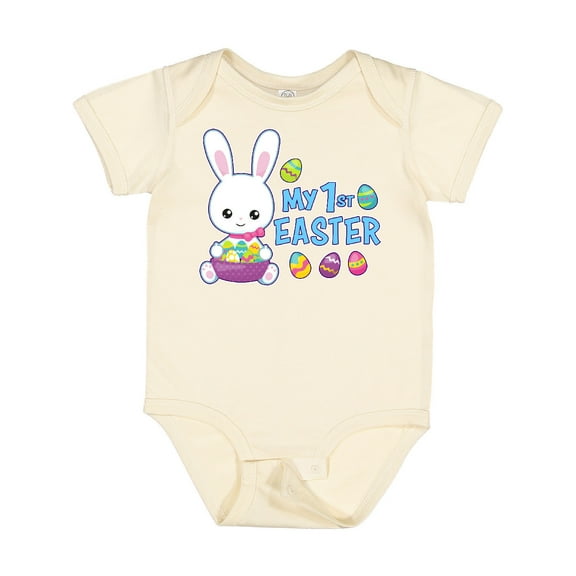 Inktastic My 1st Easter with Bunny and Easter Basket Boys Baby Bodysuit