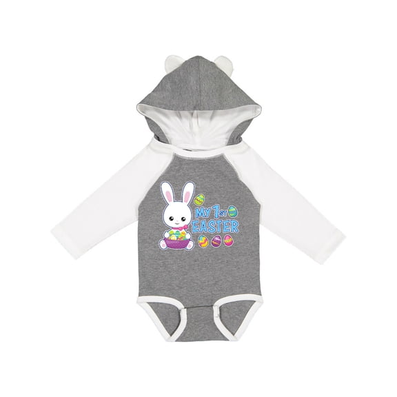 Inktastic My 1st Easter with Bunny and Easter Basket Boys Long Sleeve Baby Bodysuit