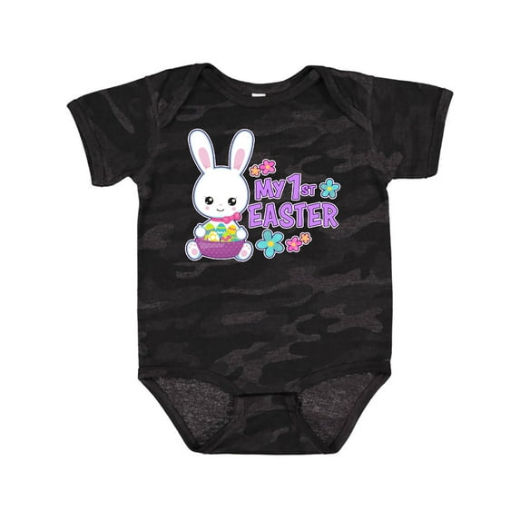 Inktastic My 1st Easter with Bunny and Easter Basket Girls Baby Bodysuit