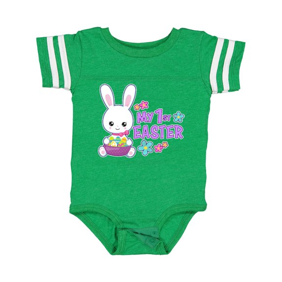 Inktastic My 1st Easter with Bunny and Easter Basket Girls Baby Bodysuit