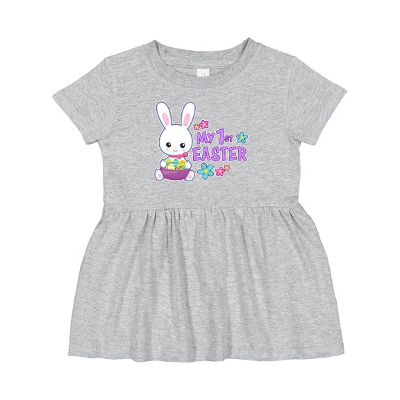 Inktastic My 1st Easter with Bunny and Easter Basket Girls Baby Dress