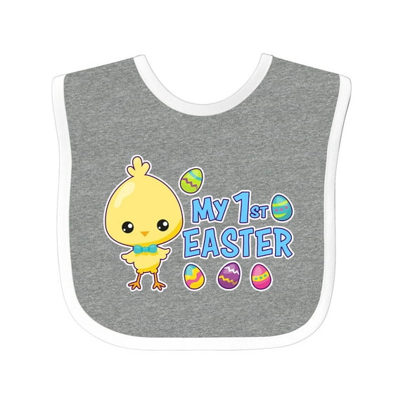 Inktastic My 1st Easter with Chick and Easter Eggs Boys Baby Bib