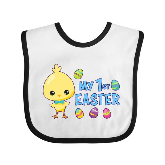 Inktastic My 1st Easter with Chick and Easter Eggs Boys Baby Bib