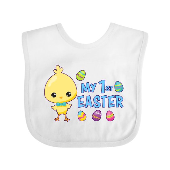 Inktastic My 1st Easter with Chick and Easter Eggs Boys Baby Bib
