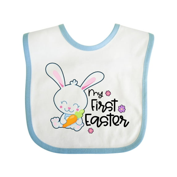 Inktastic My 1st Easter with Cute Bunny and Carrot Boys or Girls Baby Bib