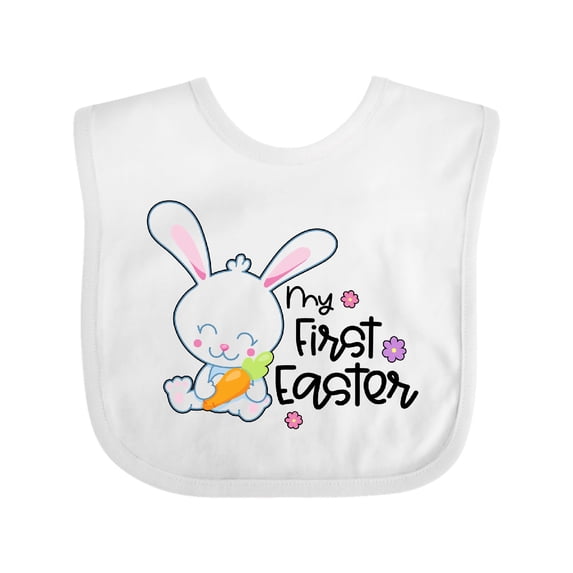 Inktastic My 1st Easter with Cute Bunny and Carrot Boys or Girls Baby Bib