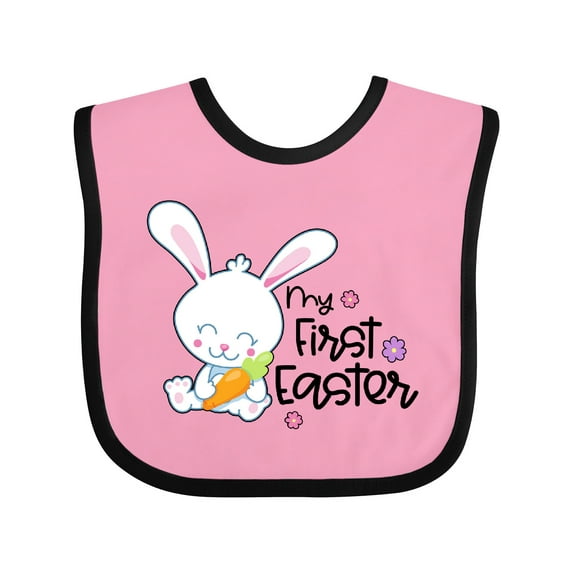 Inktastic My 1st Easter with Cute Bunny and Carrot Boys or Girls Baby Bib