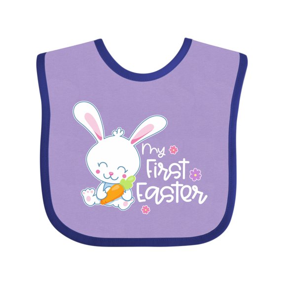 Inktastic My 1st Easter with Cute Bunny and Carrot Boys or Girls Baby Bib