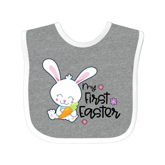 Inktastic My 1st Easter with Cute Bunny and Carrot Boys or Girls Baby Bib