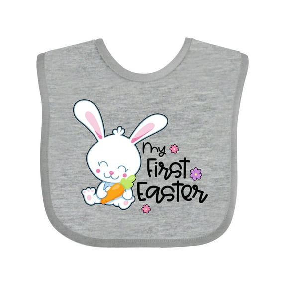 Inktastic My 1st Easter with Cute Bunny and Carrot Boys or Girls Baby Bib