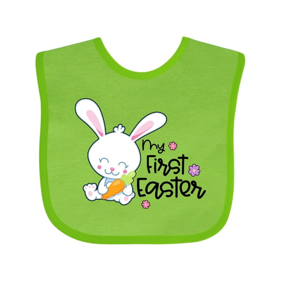 Inktastic My 1st Easter with Cute Bunny and Carrot Boys or Girls Baby Bib