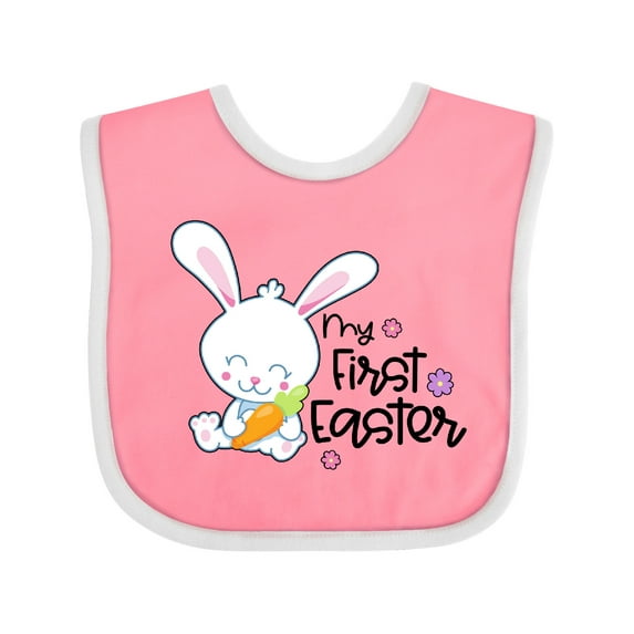 Inktastic My 1st Easter with Cute Bunny and Carrot Boys or Girls Baby Bib