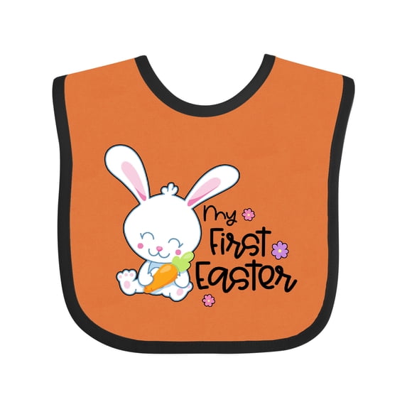 Inktastic My 1st Easter with Cute Bunny and Carrot Boys or Girls Baby Bib