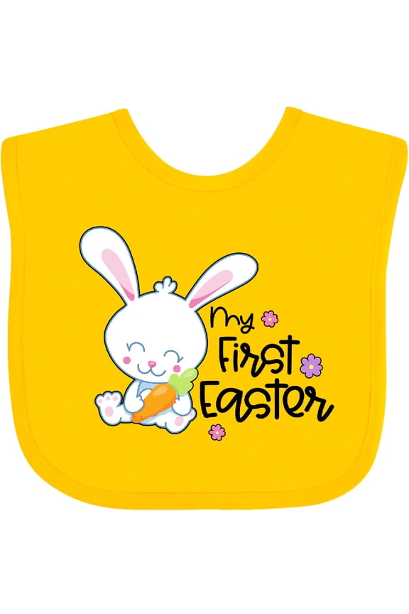My 1st Easter with Cute Bunny and Carrot Boys or Girls Baby Bib
