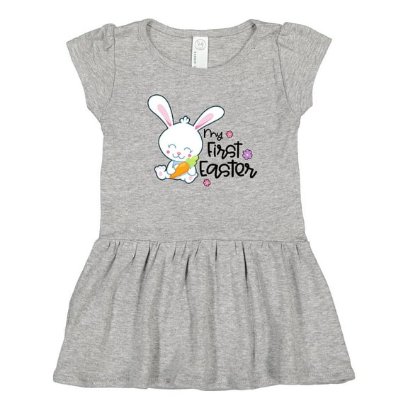 Inktastic My 1st Easter with Cute Bunny and Carrot Girls Toddler Dress
