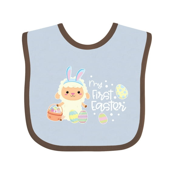 Inktastic My 1st Easter with Cute Lamb and Easter Eggs Boys or Girls Baby Bib