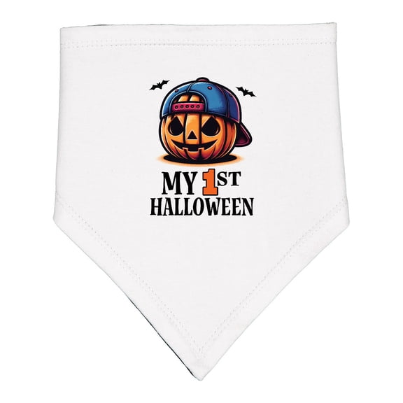 Inktastic My 1st Halloween Boys Pumpkin Baby Bandana Bib