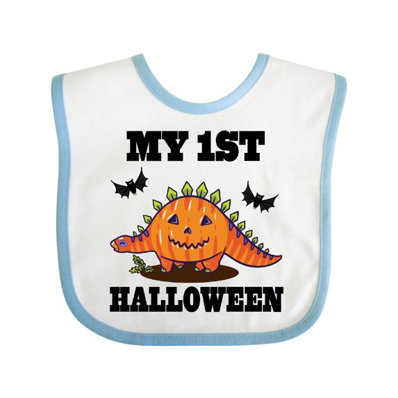 Inktastic My 1st Halloween Pumpkin Dinosaur Boys or Girls Baby Bib