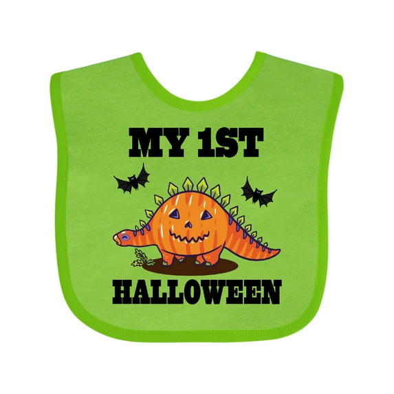 Inktastic My 1st Halloween Pumpkin Dinosaur Boys or Girls Baby Bib