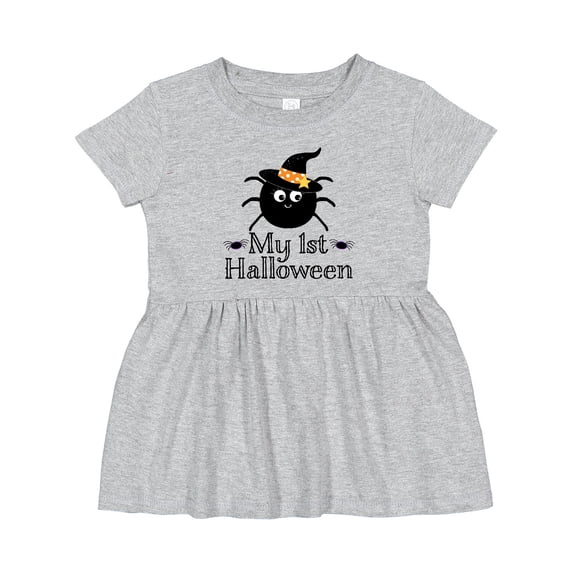 Inktastic My 1st Halloween Witch Spider Girls Baby Dress