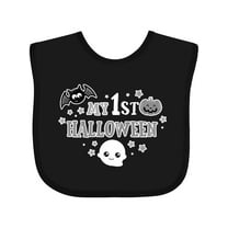 Inktastic My 1st Halloween with Bat Ghost Pumpkin and Stars in White Boys or Girls Baby Bib