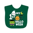 thumbnail image 1 of Inktastic My 1st Halloween with Ghost Monster and Pumpkin Boys or Girls Baby Bib, 1 of 4