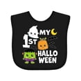 thumbnail image 1 of Inktastic My 1st Halloween with Ghost Monster and Pumpkin Boys or Girls Baby Bib, 1 of 4