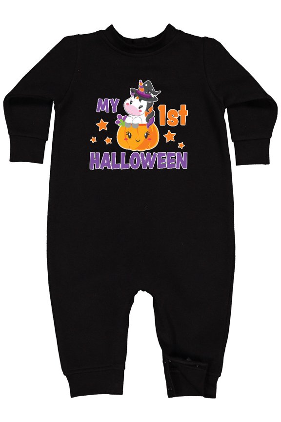 My 1st Halloween with Unicorn Witch Baby Fleece Romper