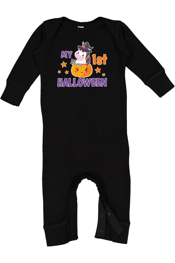 My 1st Halloween with Unicorn Witch Baby Romper Coveralls