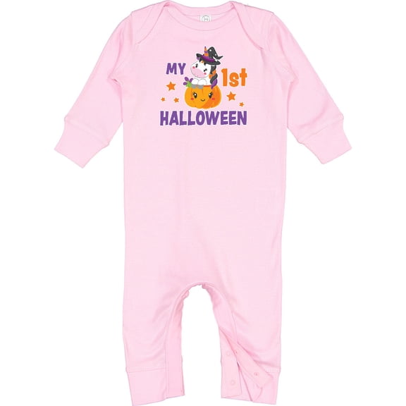 Inktastic My 1st Halloween with Unicorn Witch Baby Romper Coveralls