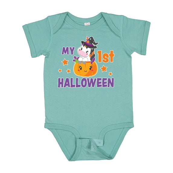 Inktastic My 1st Halloween with Unicorn Witch Girls Baby Bodysuit