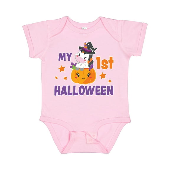 Inktastic My 1st Halloween with Unicorn Witch Girls Baby Bodysuit