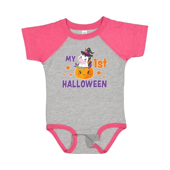Inktastic My 1st Halloween with Unicorn Witch Girls Baby Bodysuit