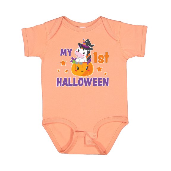Inktastic My 1st Halloween with Unicorn Witch Girls Baby Bodysuit