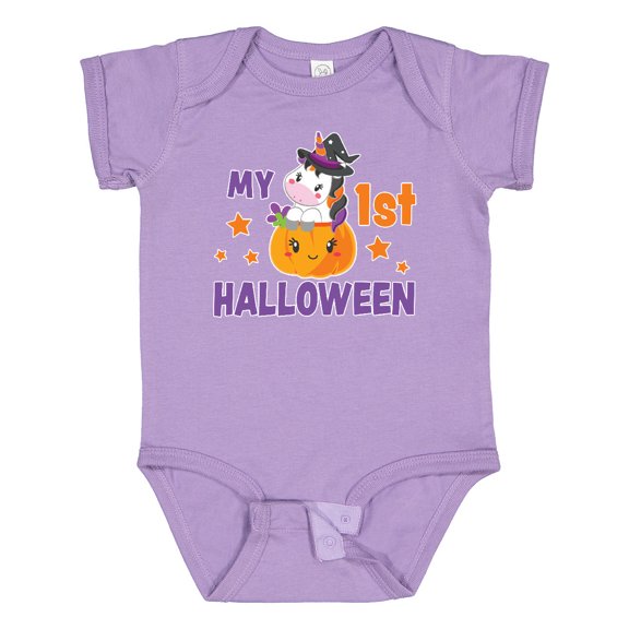 Inktastic My 1st Halloween with Unicorn Witch Girls Baby Bodysuit