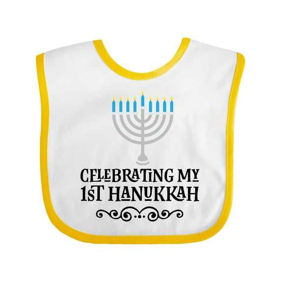 Inktastic My 1st Hanukkah Celebration Boys or Girls Baby Bib