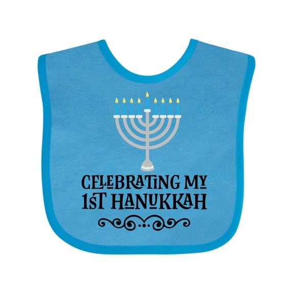 Inktastic My 1st Hanukkah Celebration Boys or Girls Baby Bib
