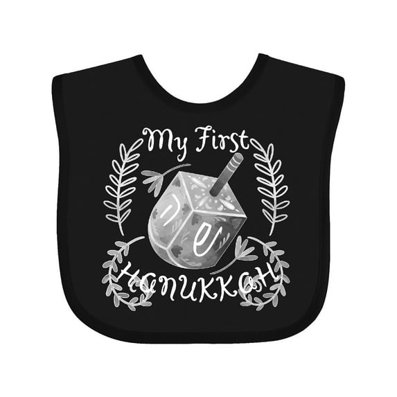 Inktastic My 1st Hanukkah Dreidel and Laurels Boys or Girls Baby Bib