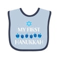 thumbnail image 1 of Inktastic My 1st Hanukkah Dreidels in Blue with Star of David Boys or Girls Baby Bib, 1 of 4