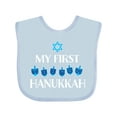 thumbnail image 1 of Inktastic My 1st Hanukkah Dreidels in Blue with Star of David Boys or Girls Baby Bib, 1 of 4