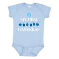 thumbnail image 1 of Inktastic My 1st Hanukkah Dreidels in Blue with Star of David Boys or Girls Baby Bodysuit, 1 of 5
