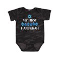 thumbnail image 1 of Inktastic My 1st Hanukkah Dreidels in Blue with Star of David Boys or Girls Baby Bodysuit, 1 of 5