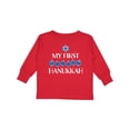 thumbnail image 1 of Inktastic My 1st Hanukkah Dreidels in Blue with Star of David Boys or Girls Long Sleeve Toddler T-Shirt, 1 of 5