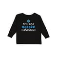 thumbnail image 1 of Inktastic My 1st Hanukkah Dreidels in Blue with Star of David Boys or Girls Long Sleeve Toddler T-Shirt, 1 of 5